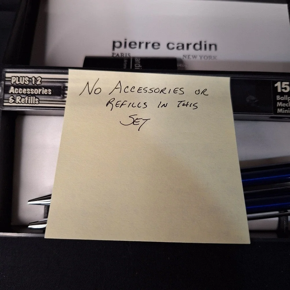 Pierre‎ Cardin Ballpoint Pen and Mechanical Pencil Set Blue Silver with Case